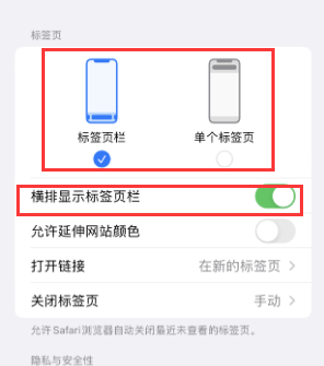 河东iPhone授权维修分享Safari浏览器如何切换标签栏位置 