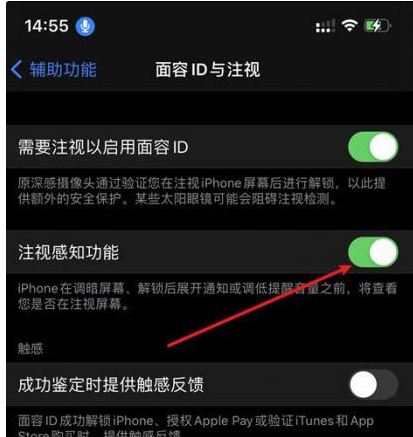 河东苹果14维修网点分享iPhone14注视感知功能有什么用 